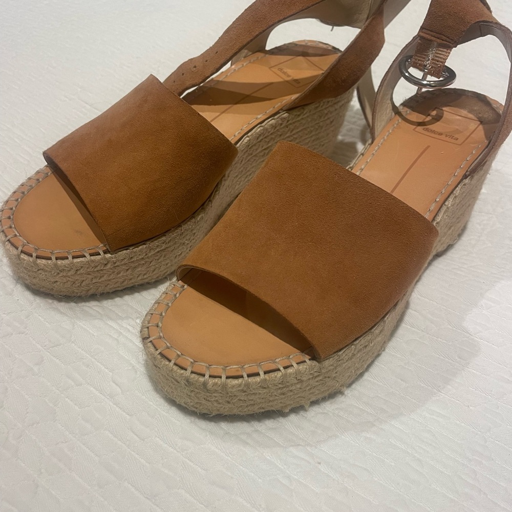 Dolce Vita Tan Espadrille Wedge Sandals